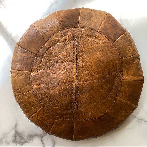 1/2 Vintage Moroccan Leather Mandala Pillow - Picture 2 of 9